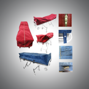 Oversized Navy or Burgundy Cot Pouch w/ Zipper