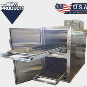 2-Body Morgue Cooler with Telescoping Slide Rails - 27" Trays