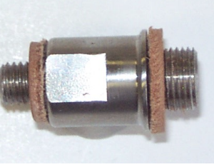 Stainless Steel - Valve Handle To Embalming Machine Pressure Hose (5/16-36 male thread to 12-32 Male thread)